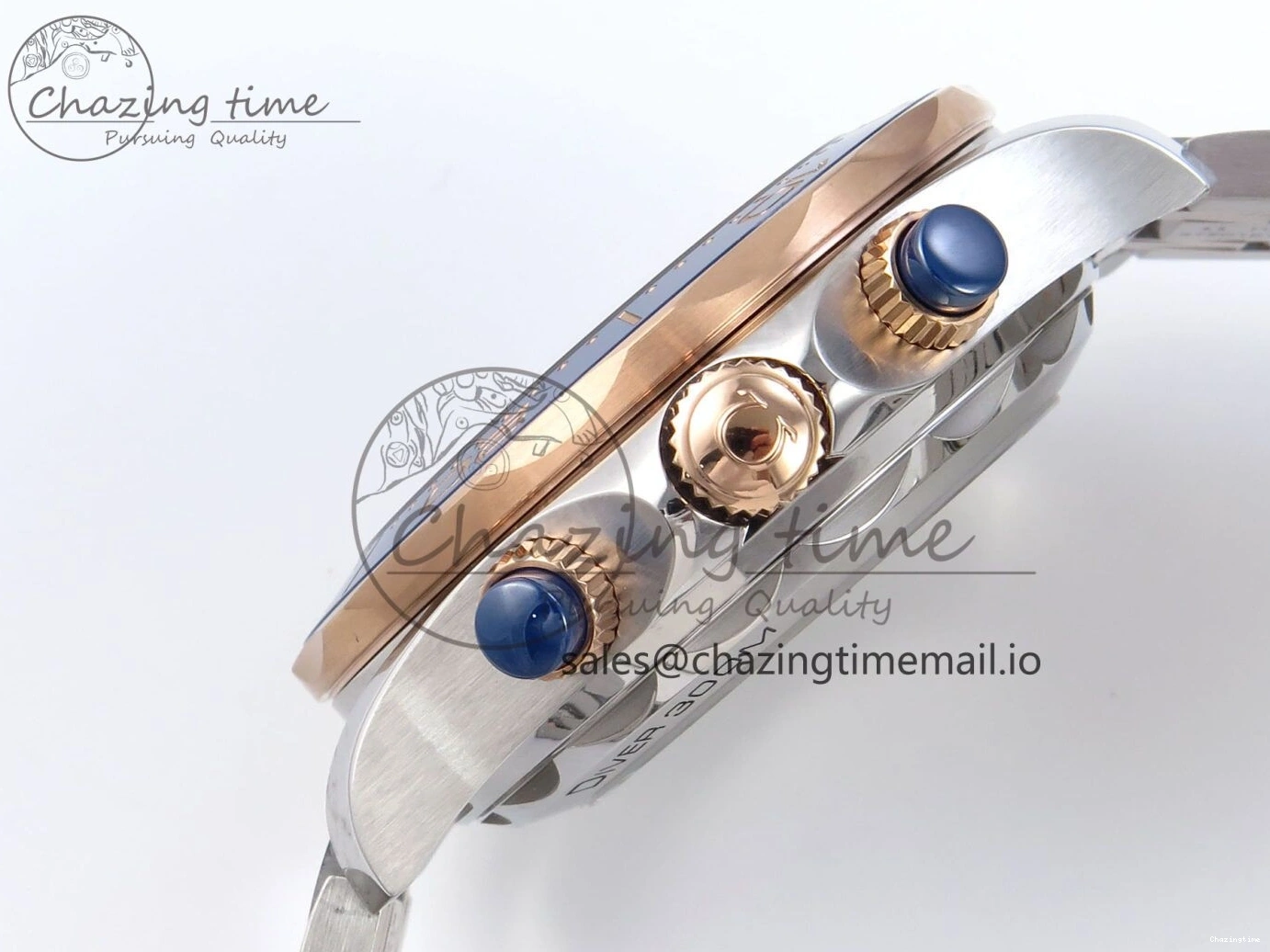 0131 Seamaster 300m Chrono SS RG OMF 1:1 Best Edition Blue Dial on SS RG Bracelet A Timeless 7686